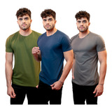 Kit 3 Camisetas Masculinas Slim Fit Básica Algodão Egípcio