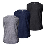 Kit 3 Camisetas Regata Machão Masculina Plus Size Dry Fit