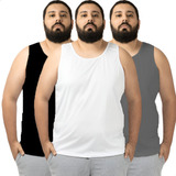 Kit 3 Camisetas Regatas Cavada Plus Size Masculina Grande 