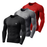 Kit 3 Camisetas Térmicas Masculina Segunda Pele Camisa Uv50-