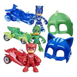 Kit 3 Carrinhos Pj Masks + 3 Bonecos 7cm + 2 Máscaras Hasbro