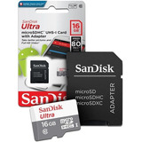 Kit 3 Cartão Memória 16gb Micro Sd Ultra 80mbs Sandisk