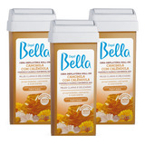 Kit 3 Ceras Roll-on Depilação Camomila Calêndula Depil Bella