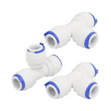 Kit 3 Conector Tipo União Em T 1/4 Engate Rápido