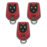 Kit 3 Controle Remoto Portão Alarme Vermelho Seg Fks