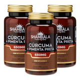 Kit 3 Cúrcuma Com Pimenta Preta +vitamina C 60 Cápsulas
