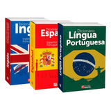 Kit 3 Dicionários Português Inglês Espanhol Mini De Bolso
