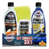 Kit 3 Em 1 Rodabrill P/lavar Carro Silicone+shampo+pretinho