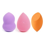 Kit 3 Esponjas De Maquiagem Para Rosto Base, Corretivo E Pó Cor Cores Sortidas
