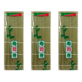 Kit 3 Esteira Sudare Bambu Enrolar Nori Sushi Sashimi Japão