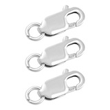 Kit 3 Fecho Mosquetão Colar Pulseira Tornozeleira Prata 925