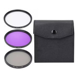 Kit 3 Filtros Polarizador Uv Cpl Fld Lente 58mm Câmeras Dslr