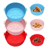 Kit 3 Forros Air Fryer De Silicone Reutilizável Antiaderente