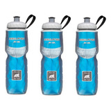 Kit 3 Garrafas Isotérmicas Polar Bottle Azul 710ml