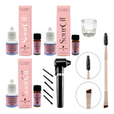 Kit 3 Henna Sobrancelha Profissional Pincel Macrilan Mixer 