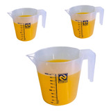 Kit 3 Jarra Becker Béquer Plástica Pp 1000ml Graduado 
