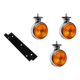 Kit 3 Lanternas Bojuda/foguinho Âmbar Com Suporte De Ferro
