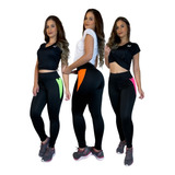 Kit 3 Leggings Femininas Fitness Cós Alto