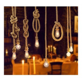 Kit 3 Luminárias Pendentes Desing Rustico Corda Retro Barato