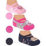 Kit 3 Meias Bebê Menina Primeiros Passos Algo Antiderrapante