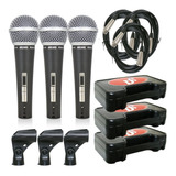 Kit 3 Microfones Arcano Renius-8 Com Cabo Xlr-xlr 4,5m