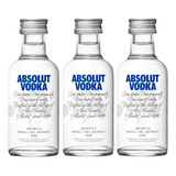 Kit 3 Miniatura Vodka Absolut Vidro Nova Embalagem 50ml