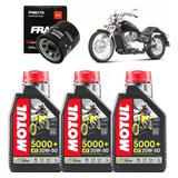 Kit 3 Oleo Motul 5000 20w50 Filtro Fram Honda Shadow 600