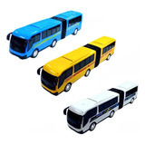 Kit 3 Ônibus Grande Brinquedo Sanfonado Miniatura Articulado