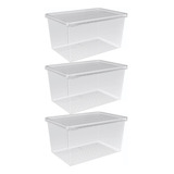 Kit 3 Organizadores De Geladeira Com Tampa 2,9l Caixa Organi