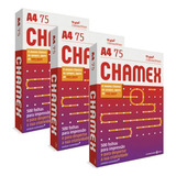 Kit 3 Pacotes De 500 Folhas De Papel Sulfite A4 Chamex Cor B Cor Branco