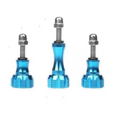 Kit 3 Parafuso Alumínio Azul Com Porca Gopro Longo Curto