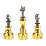 Kit 3 Parafuso Alumínio Dourado Com Porca Gopro Longo Curto