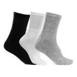 Kit 3 Pares Meia Adulto Masculina Sport Cano Alto Algodão