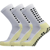 Kit 3 Pares Meia Antiderrapante Futebol Esportiva Meião Pro