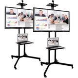 Kit 3 Pedestais Para Tv E Notebook C Rodinhas Suporte Chão