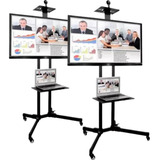 Kit 3 Pedestais Para Tv E Notebook C Rodinhas Suporte Chão