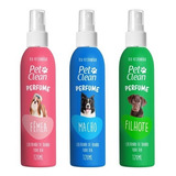 Kit 3 Perfume Pet Clean Macho, Filhotes E Fêmea Pet 