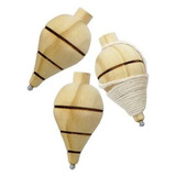 Kit 3 Pião De Madeira C/ Fieira Brinquedo Antigo P/ Crianças