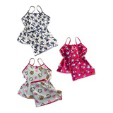 Kit 3 Pijamas Feminino Baby Doll Short Dormir Atacado 