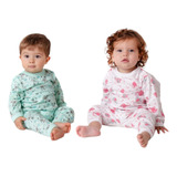 Kit 3 Pijamas Manga Longa 100% Algodão Bebê Menino E Menina