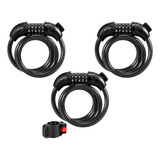 Kit 3 Proteção Eficaz Com Cadeado Com Segredo Para Bike