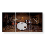 Kit 3 Quadros De Bateria Musical Drum Rock Baterista Musico