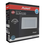 Kit 3 Refletor 100w Led 6500k Branco Frio Avant Externo Ip65 Cor Da Carcaça Preto Cor Da Luz Branco-frio 110v/220v