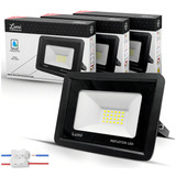 Kit 3 Refletor Super Led Holofote 50w Bivolt Ip67 Cor Da Luz Branco Frio 6500k