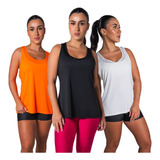Kit 3 Regata Academia Feminina Dry Fit Fitness Promoção