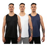 Kit 3 Regatas Dri Leve Masculina Fitness Treino Academia