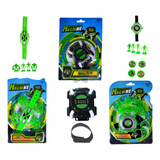Kit 3 Relógios Ben10 Ominitrix Lançador Disco Luz E Som 