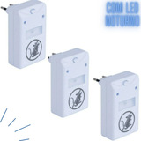 Kit 3 Repelente Eletronico Ultra Sonoro Para Ratos E Pragas