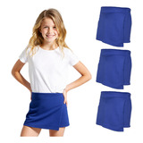 Kit 3 Short Saia Infantil Helanca