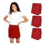 Kit 3 Short Saia Juvenil Helanca